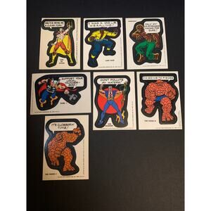 1974-1976 Topps Marvel Super Heroes Stickers Lot 8 Thor Luke Cage Thing